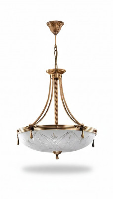 Lampe Plafondlampe Lüster Plafonnier Kronleuchter Glas Grom Gold