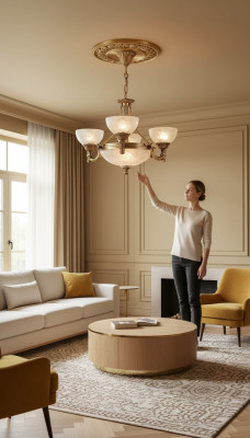 Krounluucht Plafongslampe Lüster Plafongsluucht Lampe Glas Gro Gëllen