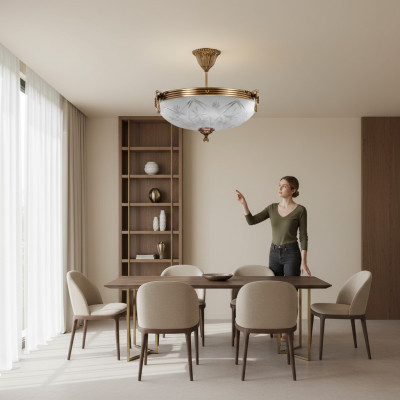 Plafongslampe Luster Plafongsliicht Lampe Krounluchter Glas Gold Gro