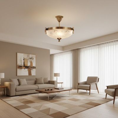 Plafongslampe Luster Plafongsliicht Lampe Krounluchter Glas Gold Gro