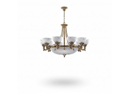 Kronleuchter Lüster Plafongsbeliichtung Plafongslampe Lampe Glas Gold Gro