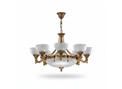 Plafongslampe Lüster Plafongsliichter Lampe Kronleuchter Glas Gold Gro