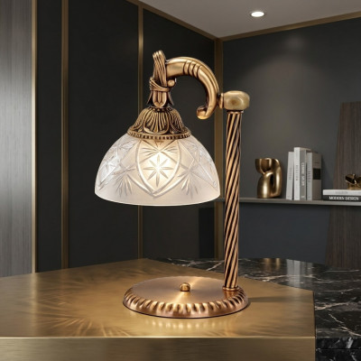 Dëschmëtschel Dëschtlampe Lampe Beliichtung Gold Luuchten Glas Gold Gro Konscht