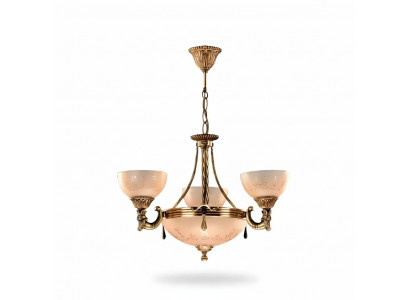 Plafongslamp Lüster Plafongsliicht Luucht Kronluucht Glas Gold Beige