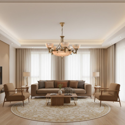 Krounliichter Plafongsliicht Luster Plafongliichter Luucht Glas Gold Beige