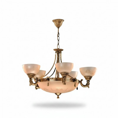 Krounliichter Plafongsliicht Luster Plafongliichter Luucht Glas Gold Beige