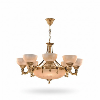 Lüster Plafongslampe Plafongluucht Lampe Lüster Glas Gold Beige