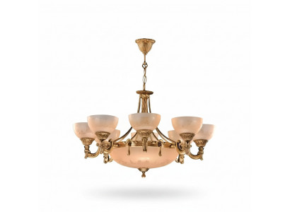 Lüster Plafongslampe Plafongluucht Lampe Lüster Glas Gold Beige