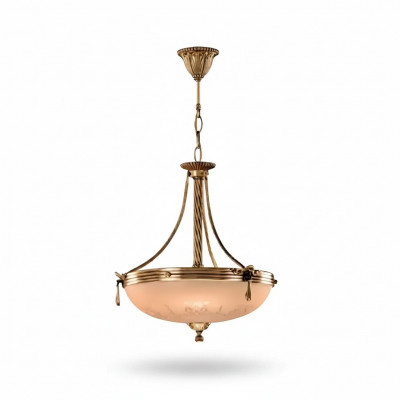 Krounluuchte Plafongslampe Lüster Plafongsliichter Lampe Glas Gold Beige