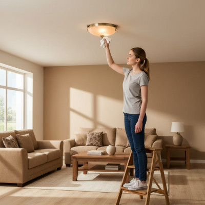 Lüster Kronleuchter Plafongsllampe Plafongsleuchter Luucht Glas Gold Beige
