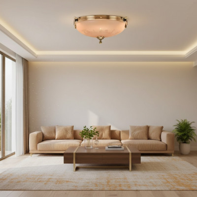 Lüster Kronleuchter Plafongsllampe Plafongsleuchter Luucht Glas Gold Beige