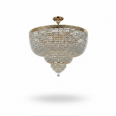 Luxus Plafongsliicht Luster Lampe Luuchten Kronleuchter Kristall Gold 100cm