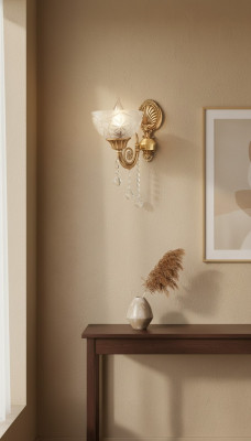 Wandlampe Wandleuchten Gold Wandluchter Lüster Wand Luuchten Grau Glas