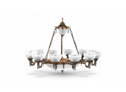 Plafonnière Krouneliichter Luucht Plafongsbeliichtung Lüster Glas 122cm Luuchten