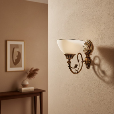 Wandlampe Wandliichter Konscht Wandliicht Lustere Wand Luuchten Wäiss Glas