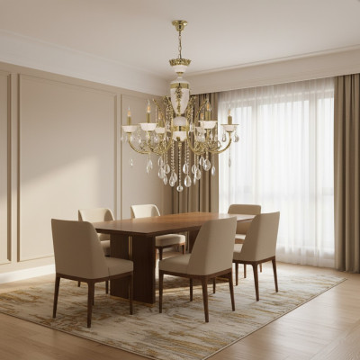 Luxus Lüster Plafongsliicht Luster Plafongluucht Gold Kristall 60x100cm