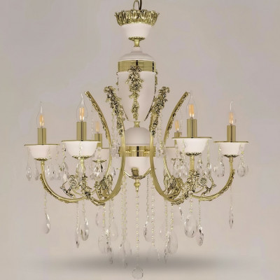 Luxus Lüster Plafongsliicht Luster Plafongluucht Gold Kristall 60x100cm
