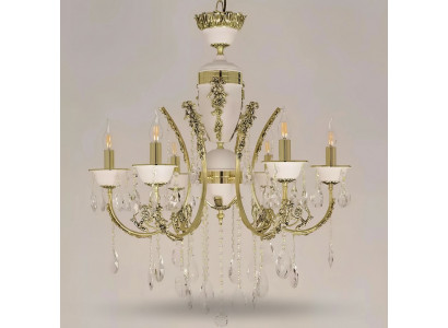 Luxus Lüster Plafongsliicht Luster Plafongluucht Gold Kristall 60x100cm