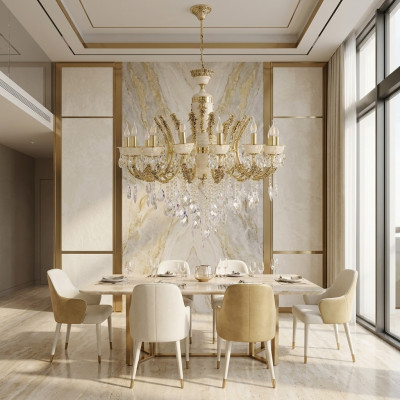 Plafongslüchter Luxus Lüster Plafongslamp Lüster Gold Kristall Lamp.