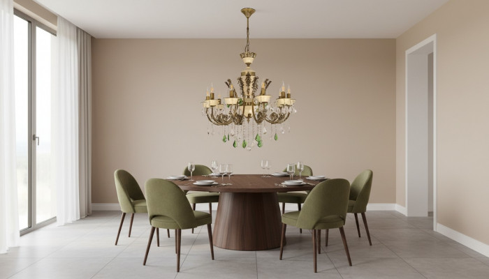 Luxus Kristalllüster Plafongsliichter Luucht Braun 80cm