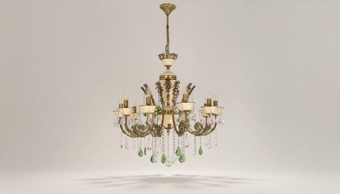 Luxus Kristalllüster Plafongsliichter Luucht Braun 80cm