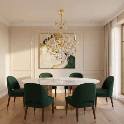Krouneliichter Plafonnière Luxus Plafonnementslampe Lüster Gold Kristall