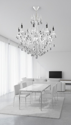 Luxus Deckenluucht Wäiss Kroenluucht Deckenlamp Lüster Kristall Luucht