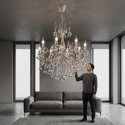 Plafongsleuchter Luxus Sëlwer Krounleuchter Plafonglampe Lüster Kristall Lampe