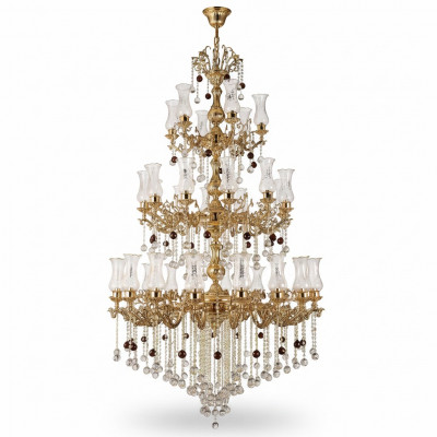 Luxus Plafongsliicht Gold Krouneliicht Plafongslampe Lüster Kristall 130x280cm