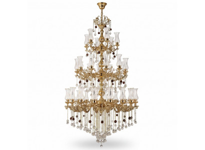 Luxus Plafongsliicht Gold Krouneliicht Plafongslampe Lüster Kristall 130x280cm