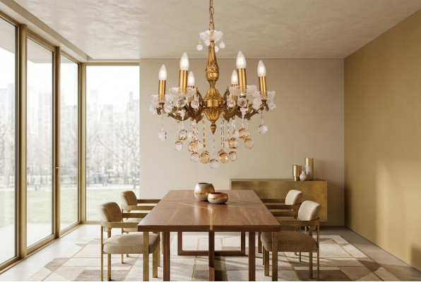Kronleuchter Plafongslampe Luxus Gold Plafongslucht Lüster Kristall Konscht