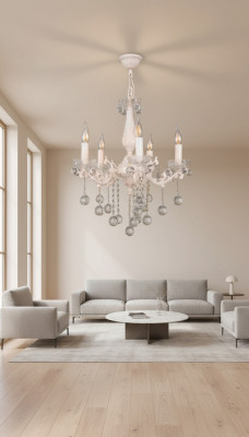 Lüster Plafongsliichter Luxus Beige Krouneliichter Plafongslampe Kristall