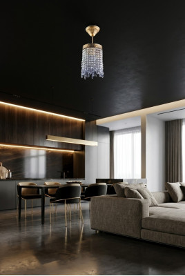 Lampe Plafonnière Luuchte Gold Plafongeluucht Lüster Kristall