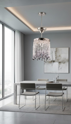 Luster Plafongsliichter Krouneliichter Sëlwer Plafongslampe Kristall Lampe