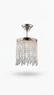 Luster Plafongsliichter Krouneliichter Sëlwer Plafongslampe Kristall Lampe