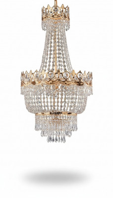 Krouneliichter Plafonnière Gold Plafongslampe Lüster Kristall Lampe 40x100