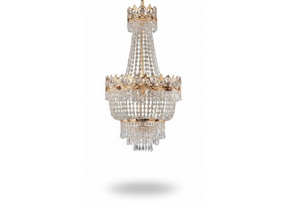 Krouneliichter Plafonnière Gold Plafongslampe Lüster Kristall Lampe 40x100