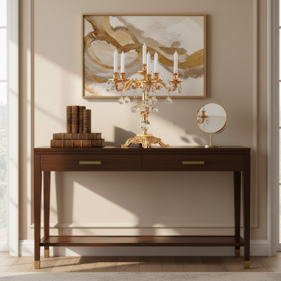 Käerzenstänner Käerzengezei Käerzehalter Dëschtleuchter Eleganz Gold