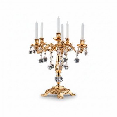 Käerzenstänner Käerzengezei Käerzehalter Dëschtleuchter Eleganz Gold