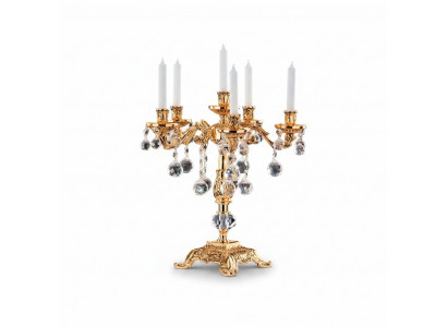 Käerzenstänner Käerzengezei Käerzehalter Dëschtleuchter Eleganz Gold