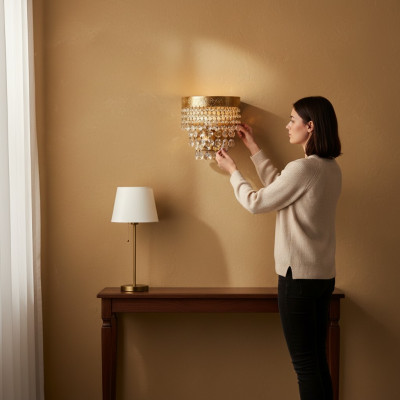 Wandluucht Wandluuchten Wandluucht Lüster Wand Luchten Kristall Gold