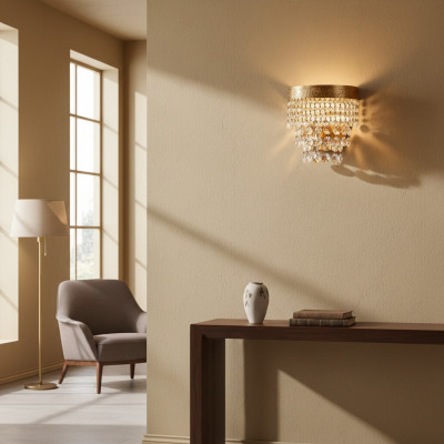 Wandluucht Wandluuchten Wandluucht Lüster Wand Luchten Kristall Gold