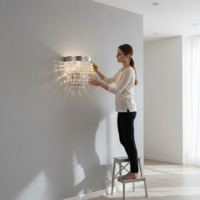 Wandluucht Wandlampe Wandluuchten Lüster Wandlampen Kristall Sëlwer