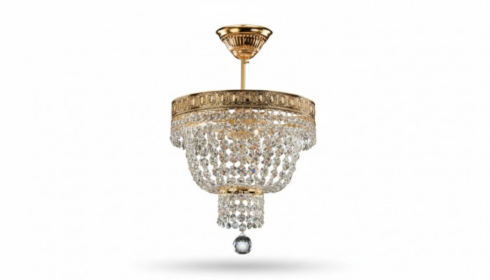 Krounluucht Plafongsliichter Luxus Gold Plafonglampa Lüster Kristall Konscht