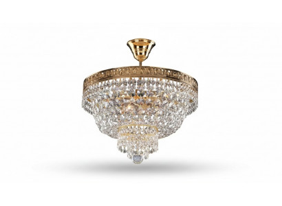 Lüster Plafongsliichter Luxus Gold Plafongslamp Lüster Kristall Konscht