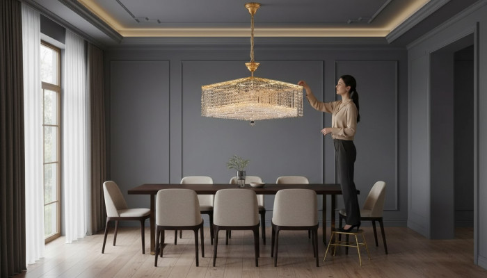 Luxus Lüster Plafonnière Gold Kronleuchter Plafondluucht Kristall Konscht