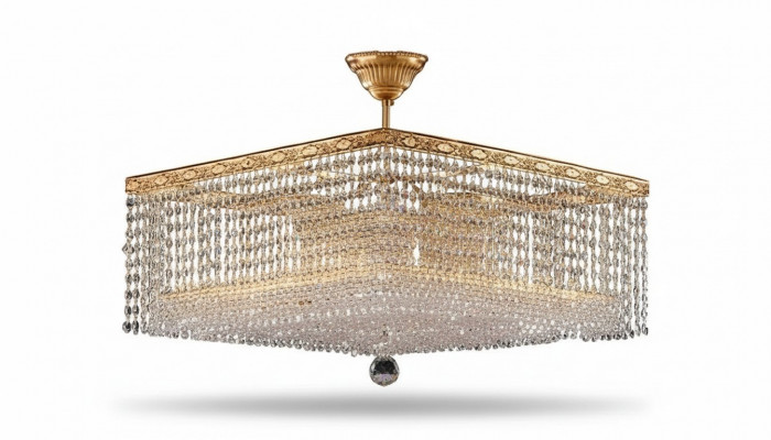 Luxus Lüster Plafonnière Gold Kronleuchter Plafondluucht Kristall Konscht