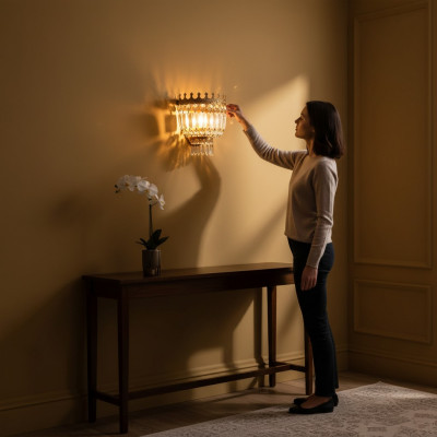 Wandleuchten Wandlampe Wandleuchten Luuchten Wand Luuchten Kristall Gold