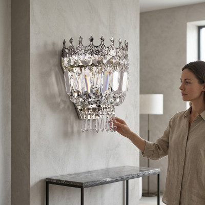 Wandluuchten Wandluucht Wandlampe Lüster Wandlampen Kristall Sëlwer