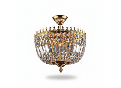 Krounliichter Plafongsliichter Luxus Gold Plafongslamp Lëster Kristall Konscht